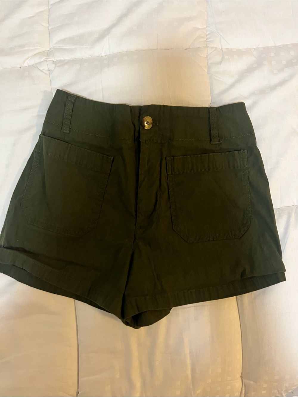 Maeve Anthropologie Olive Green High Rise Colette Shorts Size 27